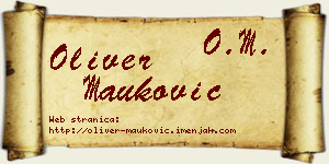 Oliver Mauković vizit kartica